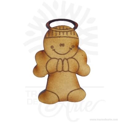 Aplique Ángel en madera MDF 3mm pack 12 unidades