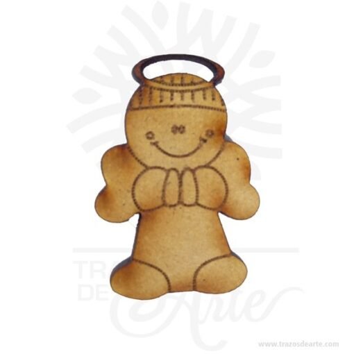 Aplique Ángel en madera MDF 3mm pack 12 unidades
