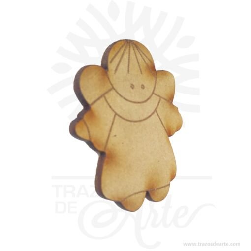 Aplique Ángel No.1 en madera MDF 3mm pack 12 unidades