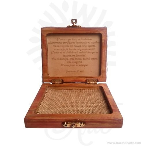 Caja joyero anillos de boda en madera