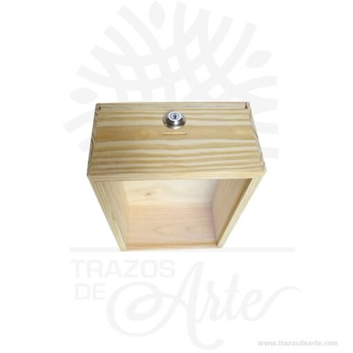Alcancía en madera de pino con acrílico para personalizar 25 x 20 x 10 cm