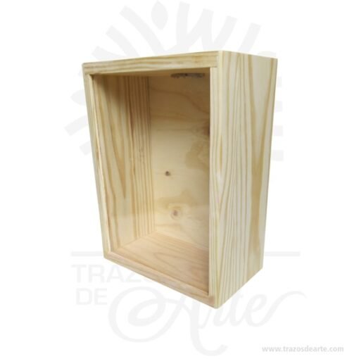 Alcancía en madera de pino con acrílico para personalizar 25 x 20 x 10 cm
