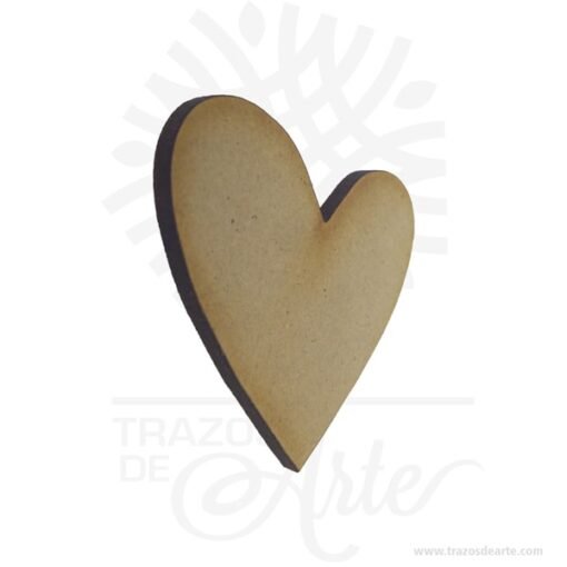 Aplique corazón de 6 x 6 cm en MDF Pack x 12