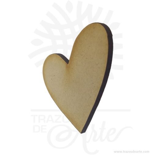 Aplique corazón de 6 x 6 cm en MDF Pack x 12