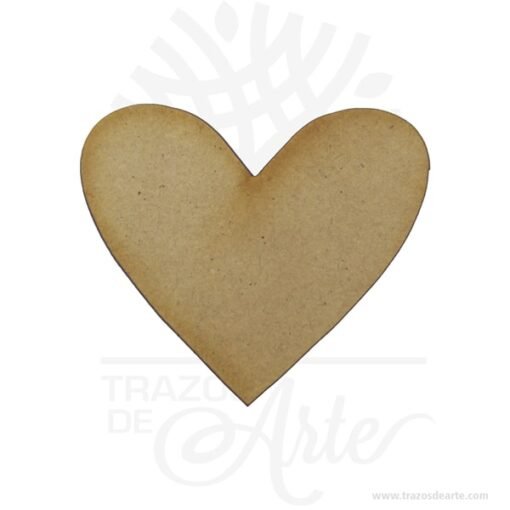 Aplique corazón de 6 x 6 cm en MDF Pack x 12