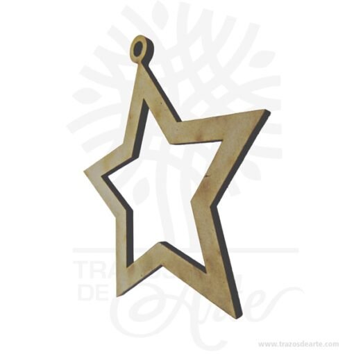 Aplique colgante estrella de 7 x 7 cm