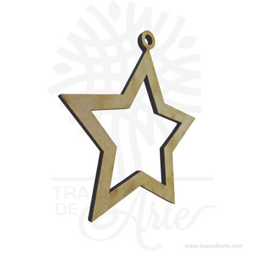 Aplique colgante estrella de 7 x 7 cm