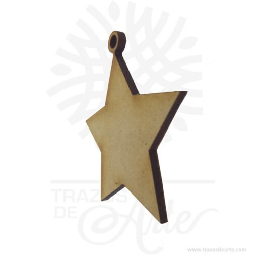 Aplique colgante Estrella de 7 x 7 cm en MDF Pack x 12
