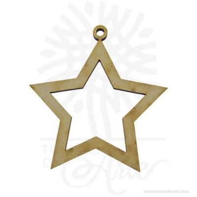 Aplique colgante estrella de 7 x 7 cm