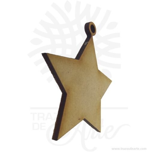 Aplique colgante Estrella de 7 x 7 cm en MDF Pack x 12