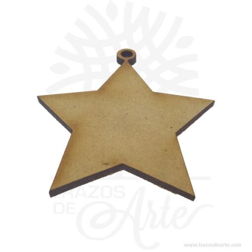 Aplique colgante Estrella de 7 x 7 cm en MDF Pack x 12