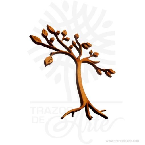 Apliques árboles en madera scrapbook corte láser