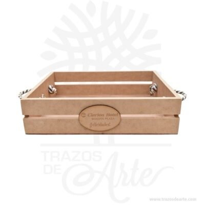 Caja canasta en madera MDF