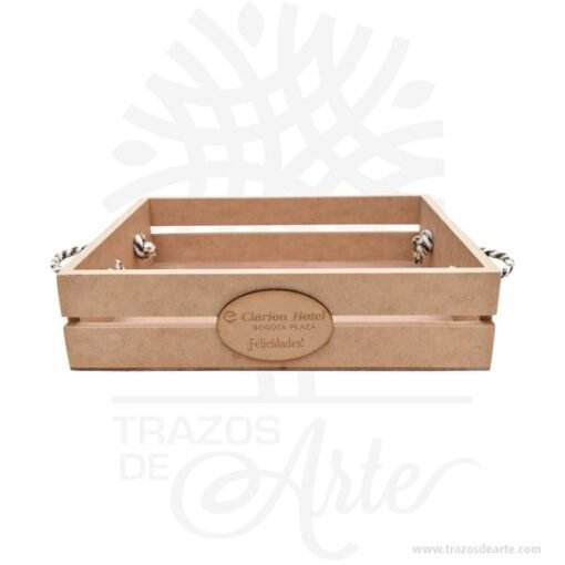 Caja canasta en madera MDF