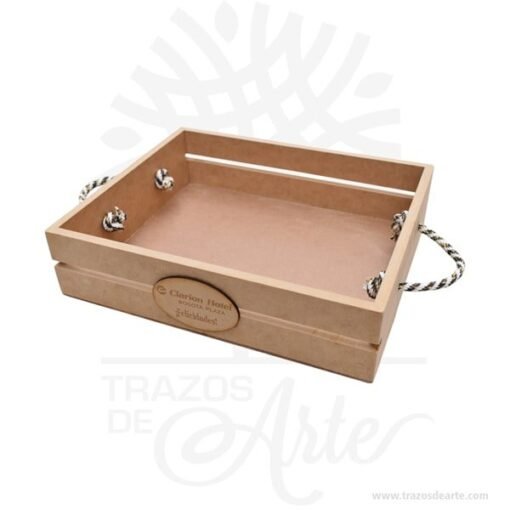 Caja canasta en madera MDF