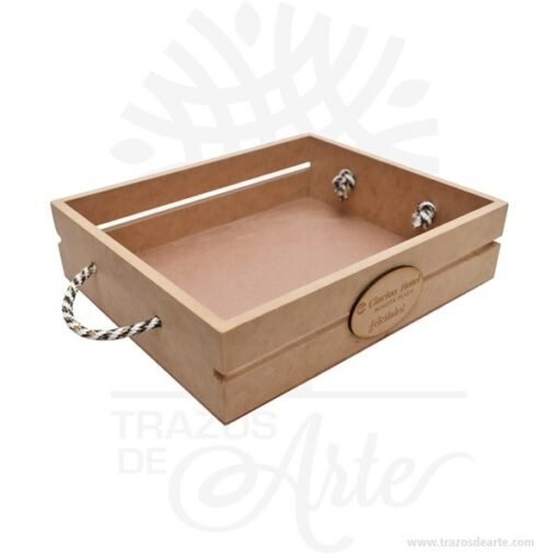 Caja canasta en madera MDF