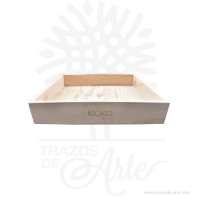 Bandeja en madera triplex de pino 29 x 32 x 6 cm