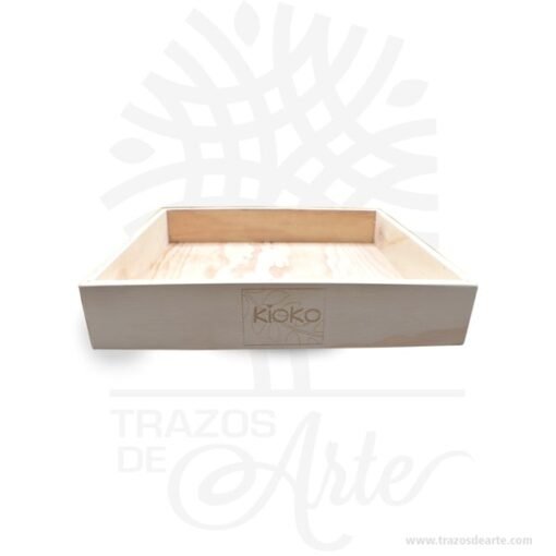 Bandeja en madera triplex de pino 29 x 32 x 6 cm