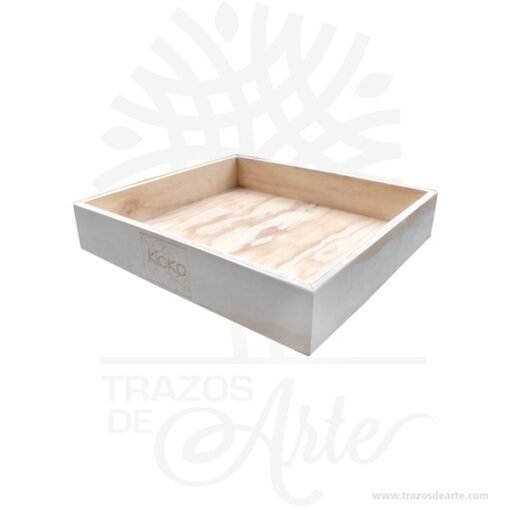 Bandeja en madera triplex de pino 29 x 32 x 6 cm