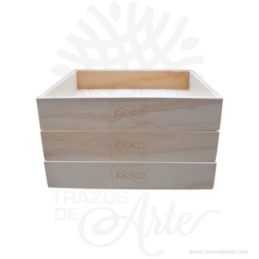 Bandeja en madera triplex de pino 29 x 32 x 6 cm