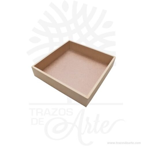 Bandeja en MDF sencilla 20 x 20 x 6 cm