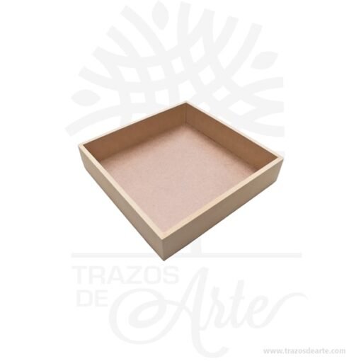 Bandeja en MDF sencilla 20 x 20 x 6 cm