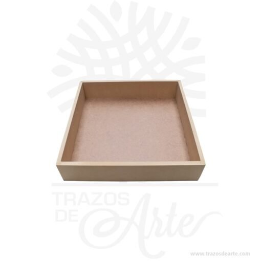 Bandeja en MDF sencilla 20 x 20 x 6 cm
