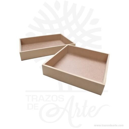 Bandeja en MDF sencilla 20 x 20 x 6 cm