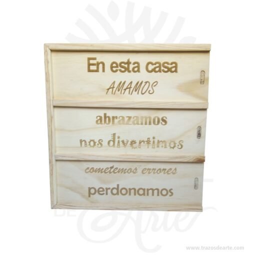 Caja de madera para 3 botellas de vino