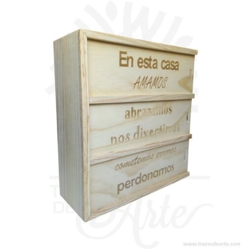 Caja de madera para 3 botellas de vino