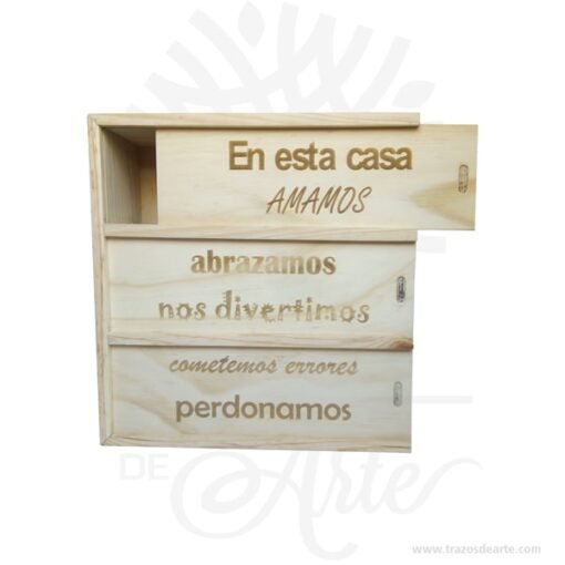 Caja de madera para 3 botellas de vino