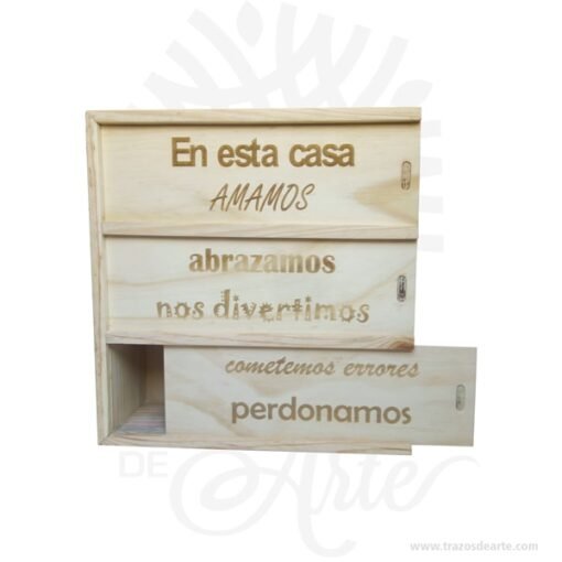 Caja de madera para 3 botellas de vino