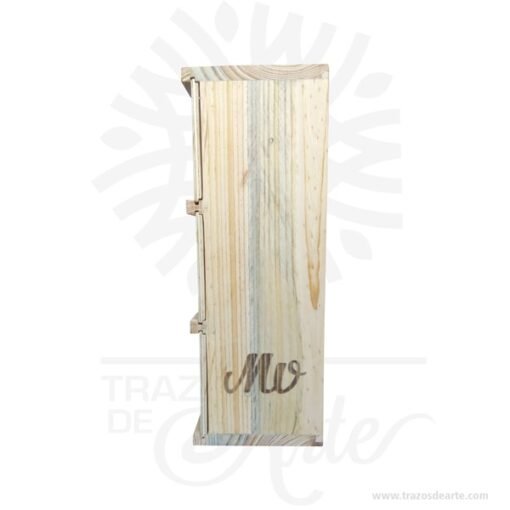 Caja de madera para 3 botellas de vino