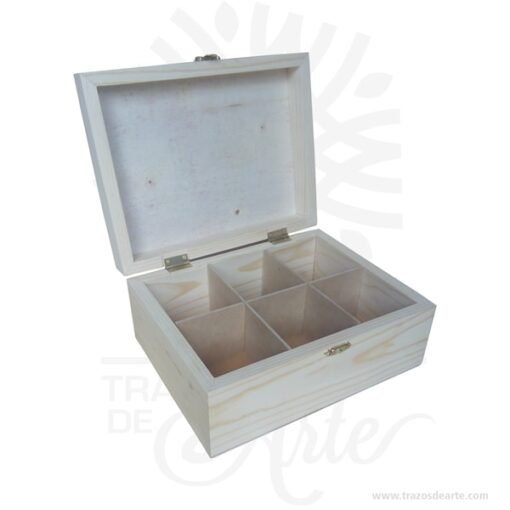 Caja estuche en madera con cierre de 23 x 18 x 11 cm