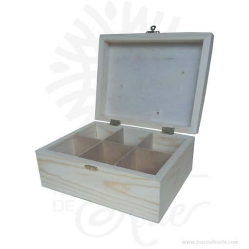 Caja estuche en madera con cierre de 23 x 18 x 11 cm