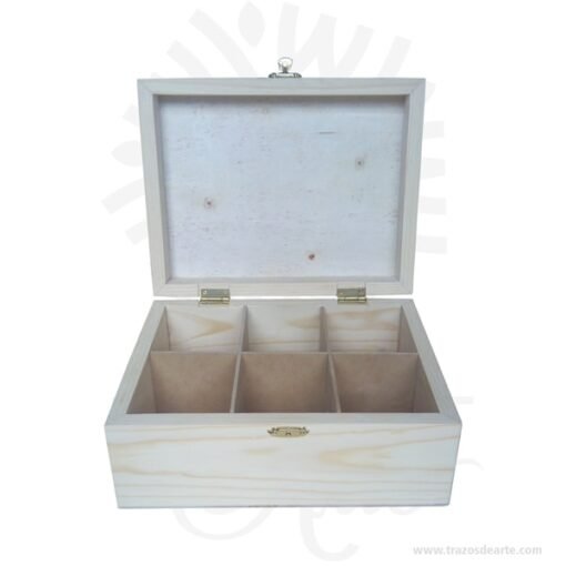 Caja estuche en madera con cierre de 23 x 18 x 11 cm