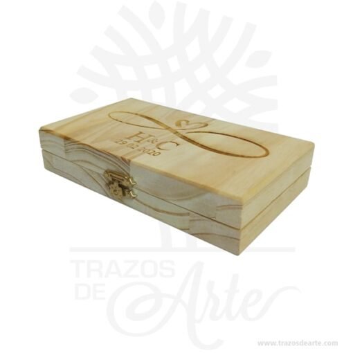 Caja estuche en madera para anillos de compromiso