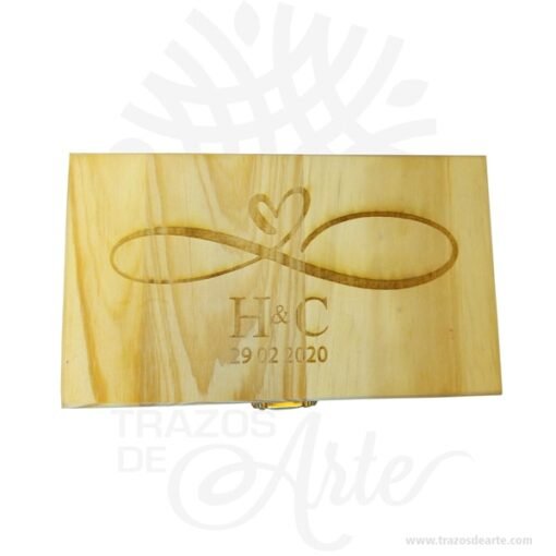 Caja estuche en madera para anillos de compromiso