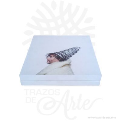 Caja estuche para CD/DVD en madera para personalizar de 18 x 18 x 3 cm