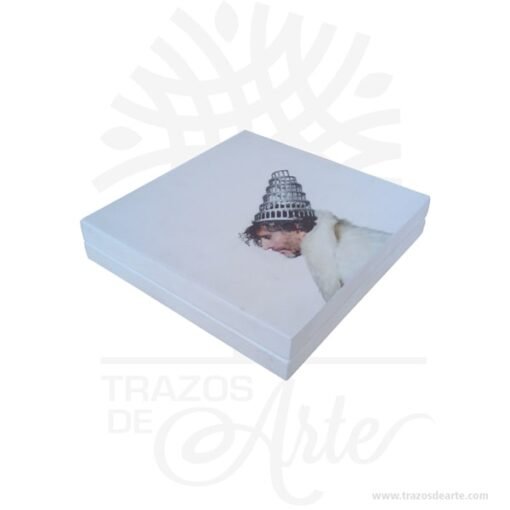Caja estuche para CD/DVD en madera para personalizar de 18 x 18 x 3 cm