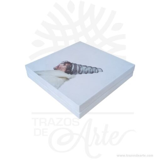 Caja estuche para CD/DVD en madera para personalizar de 18 x 18 x 3 cm