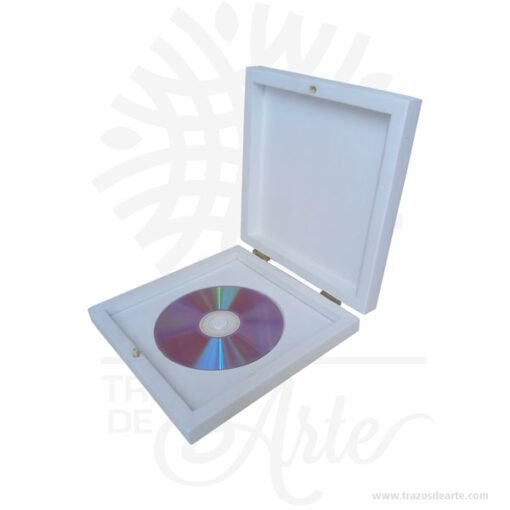 Caja estuche para CD/DVD en madera para personalizar de 18 x 18 x 3 cm