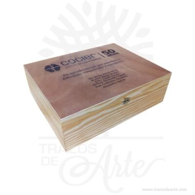 Caja estuche con cierre de 35 x 27 x 11 cm crudo para personalizar