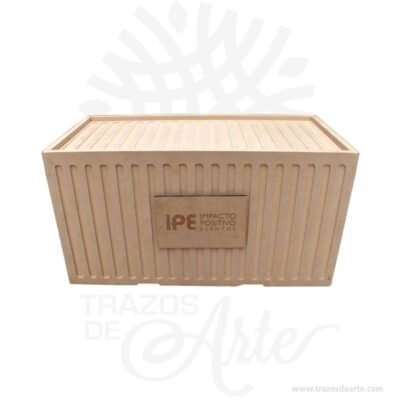 Caja ancheta contenedor en MDF de 20 x 38 x 20 cm
