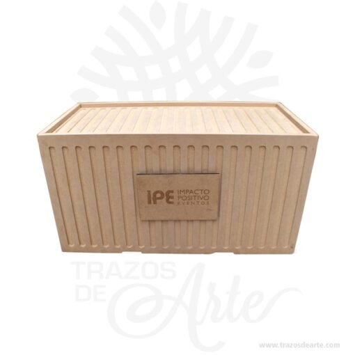 Caja ancheta contenedor en MDF de 20 x 38 x 20 cm