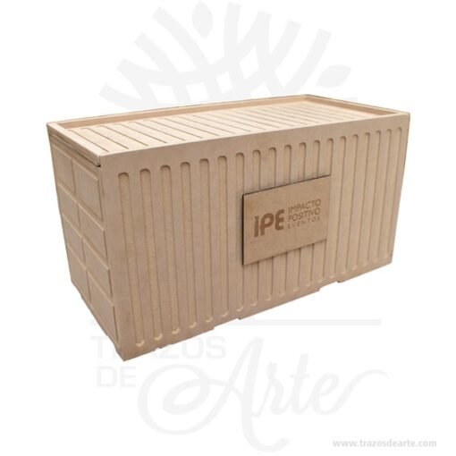 Caja ancheta contenedor en MDF de 20 x 38 x 20 cm