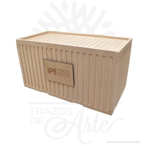 Caja ancheta contenedor en MDF de 20 x 38 x 20 cm