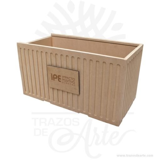 Caja ancheta contenedor en MDF de 20 x 38 x 20 cm