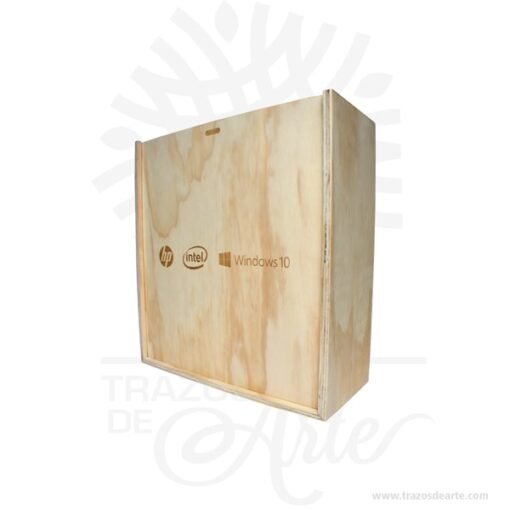 Caja para vino y dos copas