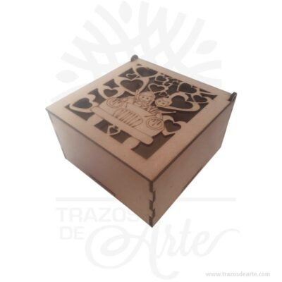 Caja para dulces boda de 12 x 12 x 8 cm